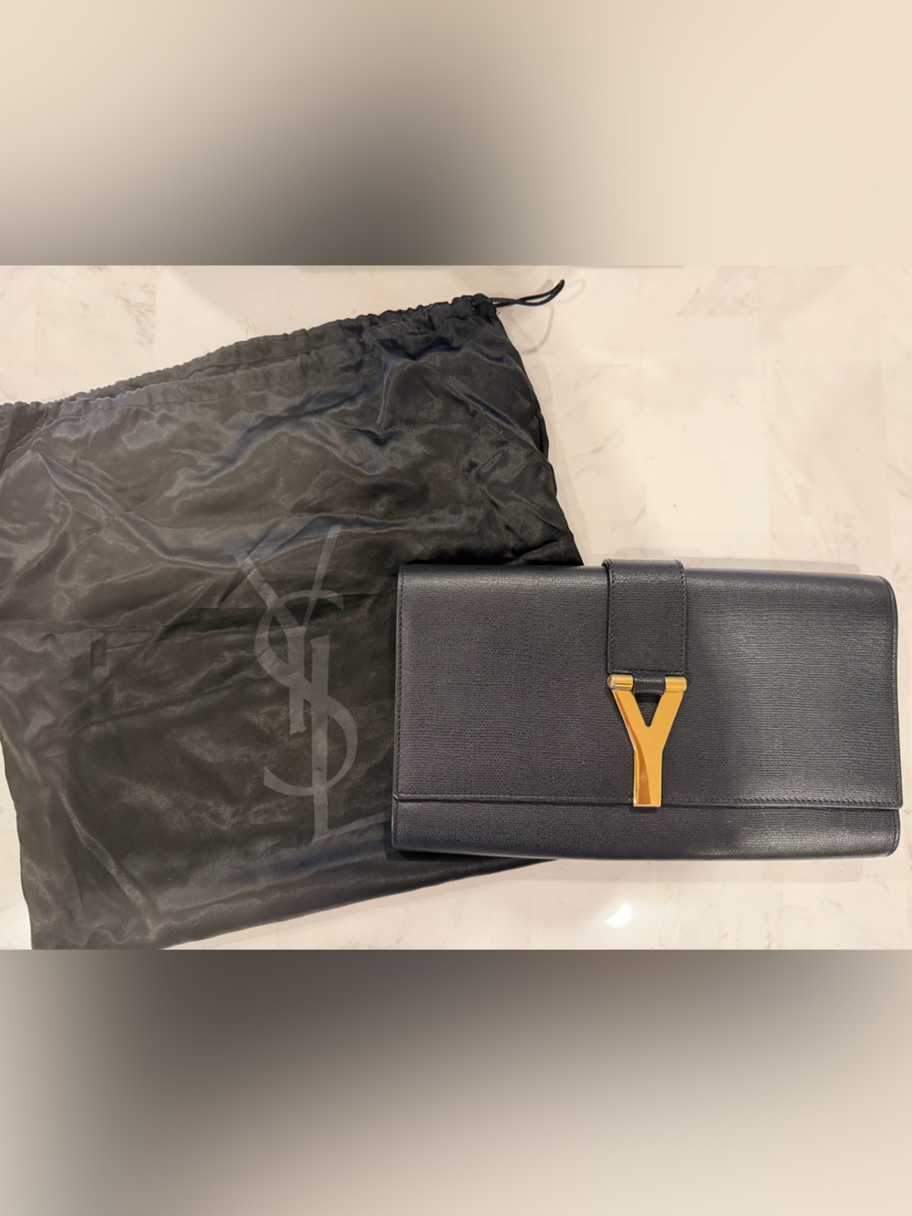 Yves Saint Laurent Y-Ligne leather clutch